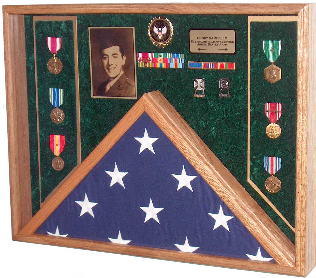 Military Veteran Burial Flag and Medals display case #43