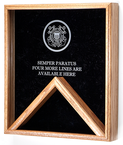 USCG engraved 3x5 flag & medal Shadow Box